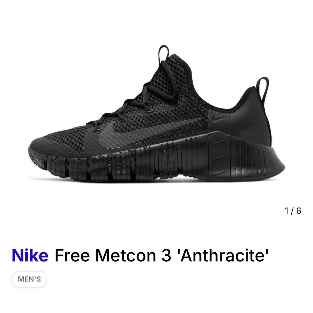Nike Free Metcon 3 Black/Anthracite-Black-Volt Shoes Size 10